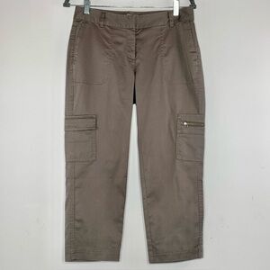 J JILL Cargo Crop Pants Petite Peat Stretch Pockets Lightweight Capri NWT